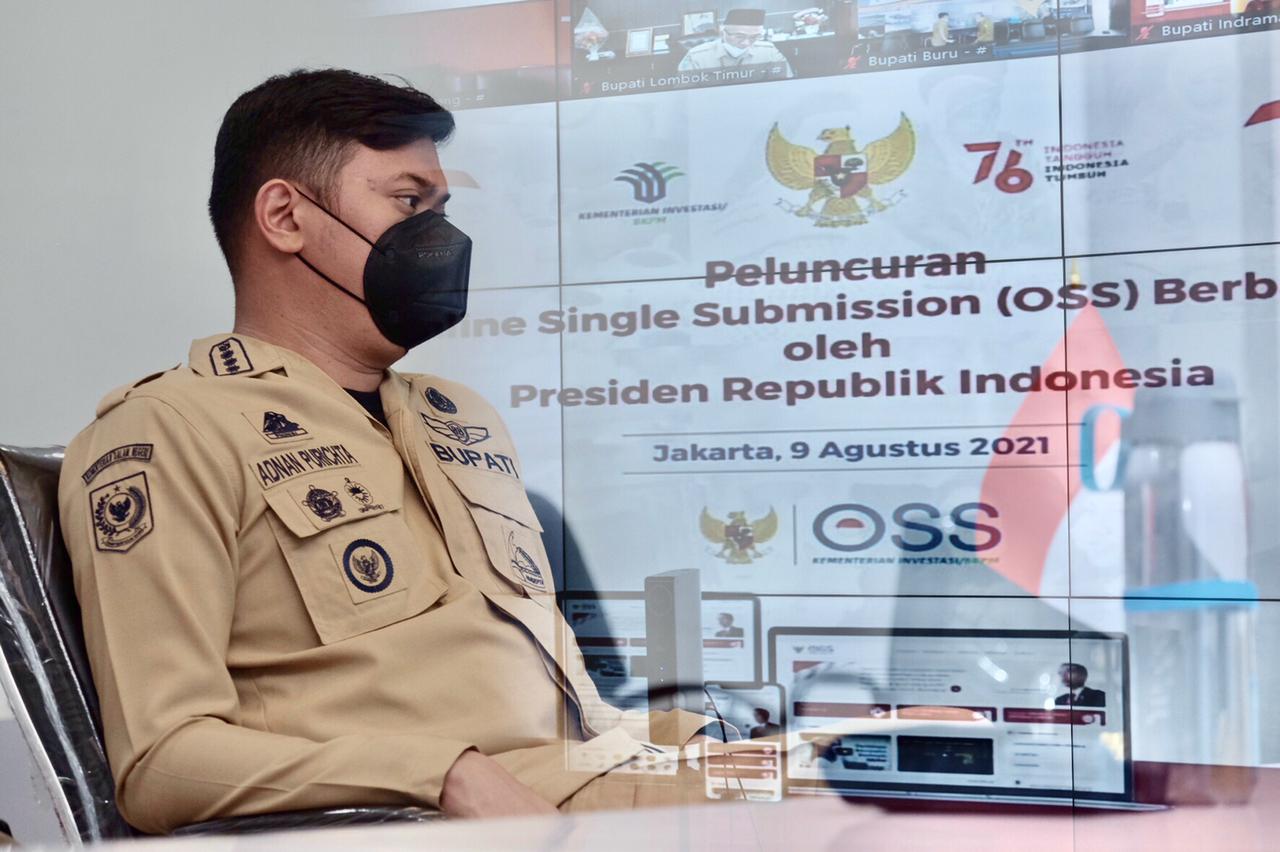 Bupati Gowa Mengikuti Kegiatan Peluncuran Sistem Online Single Submission (OSS) Berbasis Risiko Oleh Presiden Republik Indonesia Secara Virtual